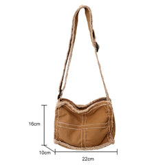 Canvas Book Bag Soft Literary Ladies Handbags Casual Adjustable Strap