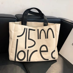 Large Canvas Tote Bag Shopper Handbag - Fold Casual Shopping Bag