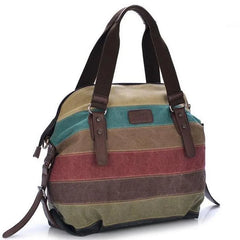 Striped Womens Handbags Rainbow Shoulder Bag Casual Crossbody Bag