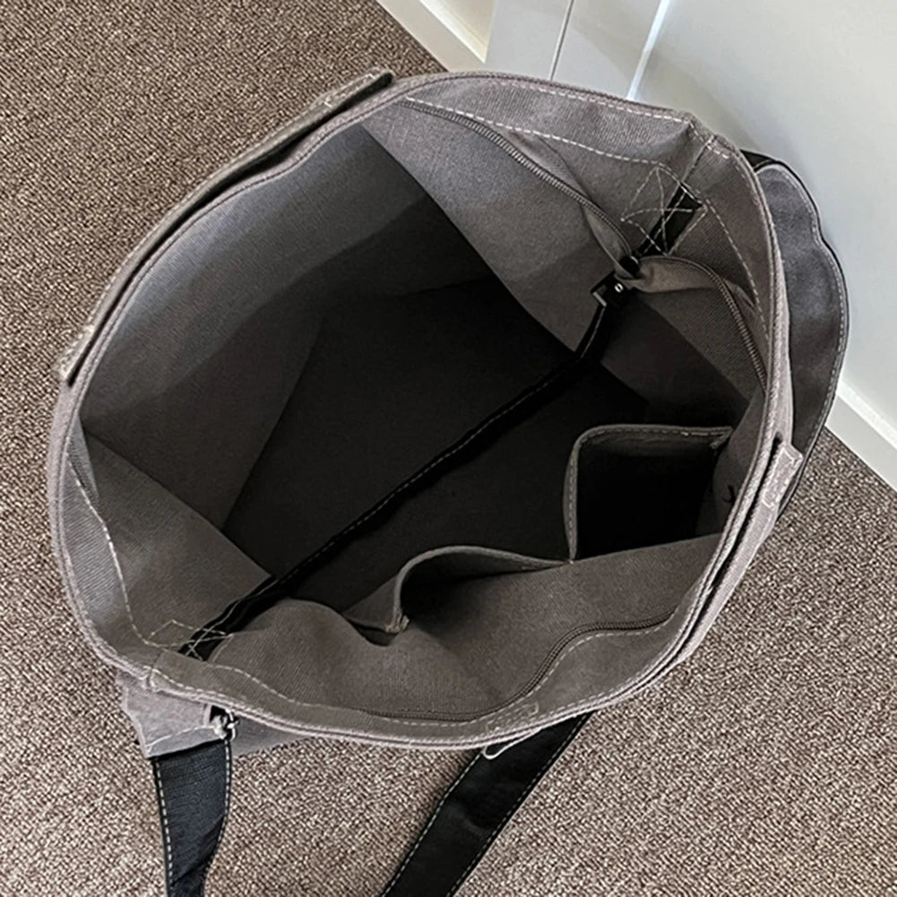 Canvas Underarm Bag Large Capacity Crossbody Bags Soft Casual Purse
