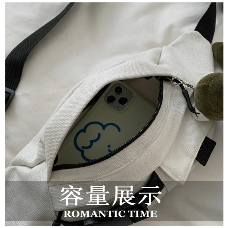 Canvas Waist Bag Women Fanny Pack Women's Belt Bag Vintage Waist Pack