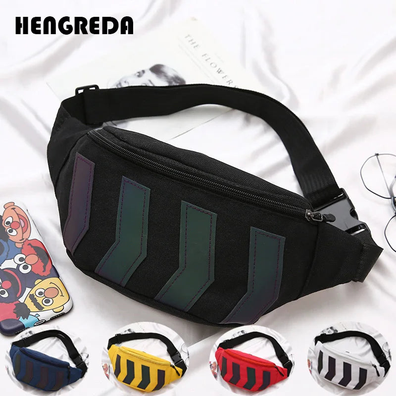 Reflective Waist Pack Fanny Bag with Earphone Hole