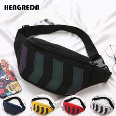 Reflective Waist Pack Fanny Bag with Earphone Hole