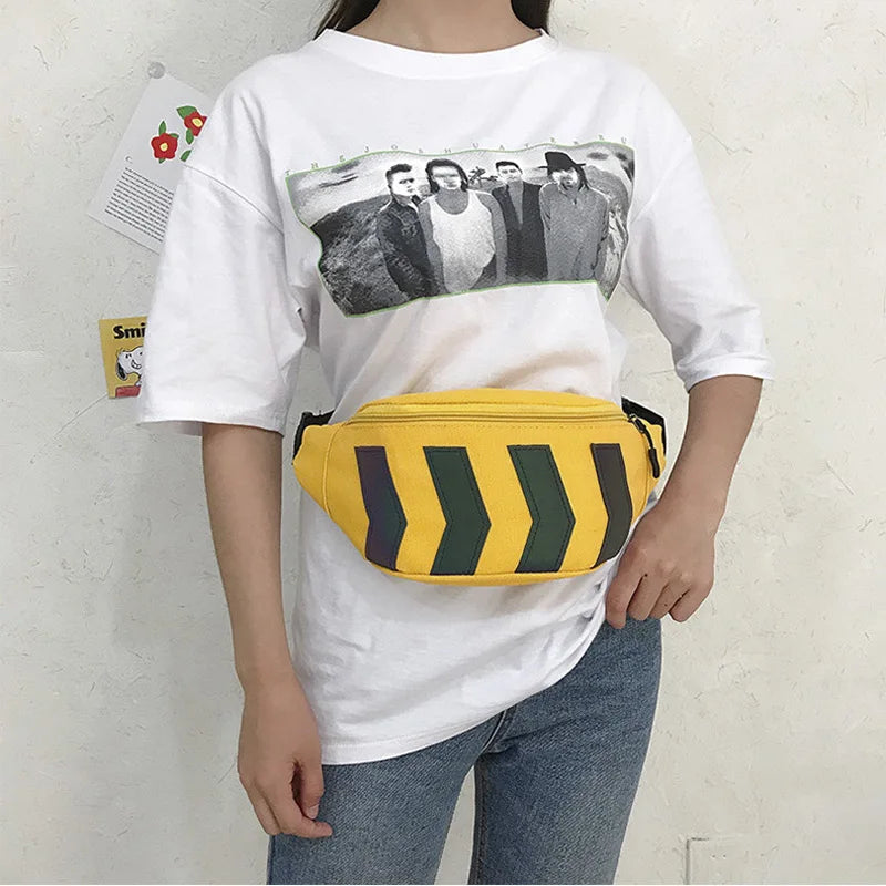 Reflective Waist Pack Fanny Bag with Earphone Hole