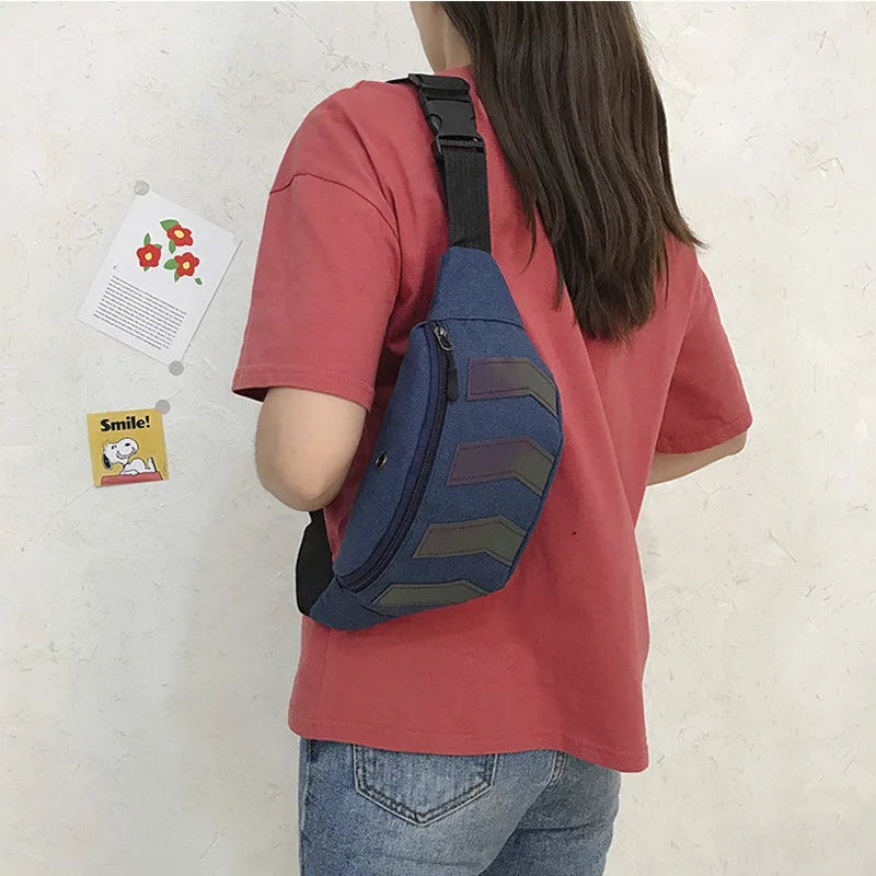 Reflective Waist Pack Fanny Bag with Earphone Hole