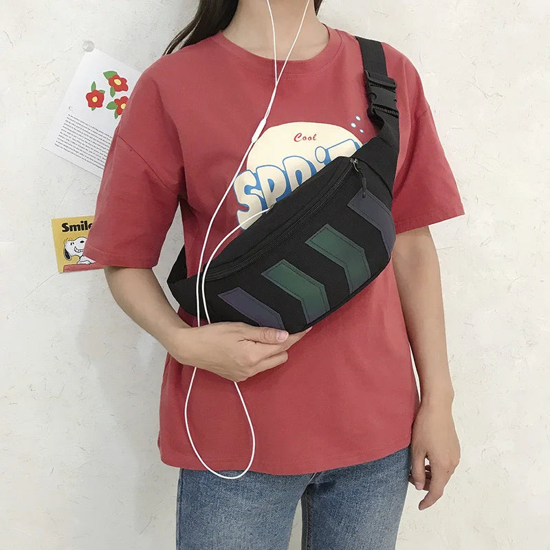 Reflective Waist Pack Fanny Bag with Earphone Hole