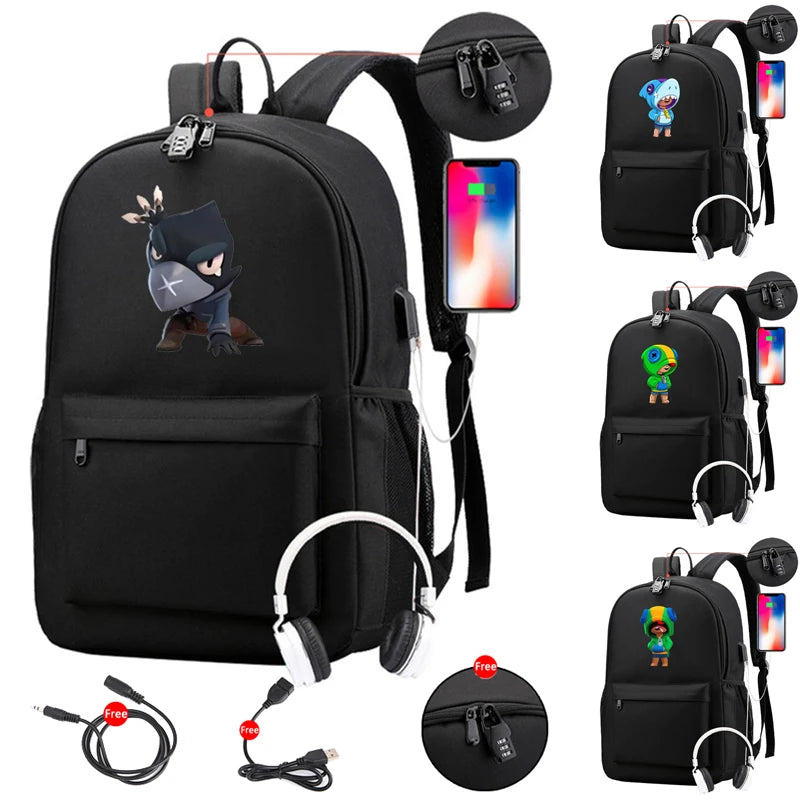 Waterproof Backpack for Teenage Boys Girls with USB Port