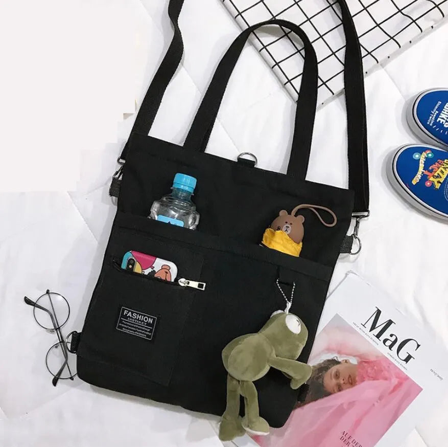 Canvas Women Handbag Shoulder Bags Large Capacity Folding Handbags Tote