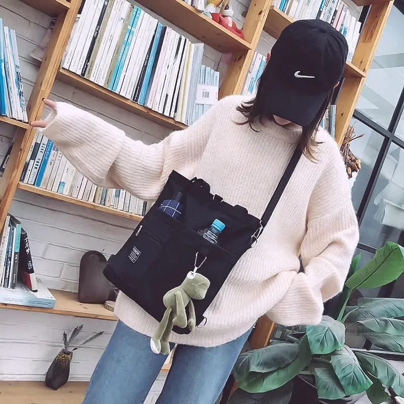 Canvas Women Handbag Shoulder Bags Large Capacity Folding Handbags Tote