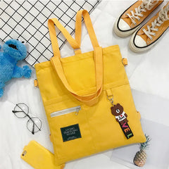 Canvas Women Handbags Shoulder Bags Large Capacity Folding Shopping Tote Bag