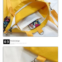 Canvas Women Handbags Shoulder Bags Large Capacity Folding Shopping Tote Bag