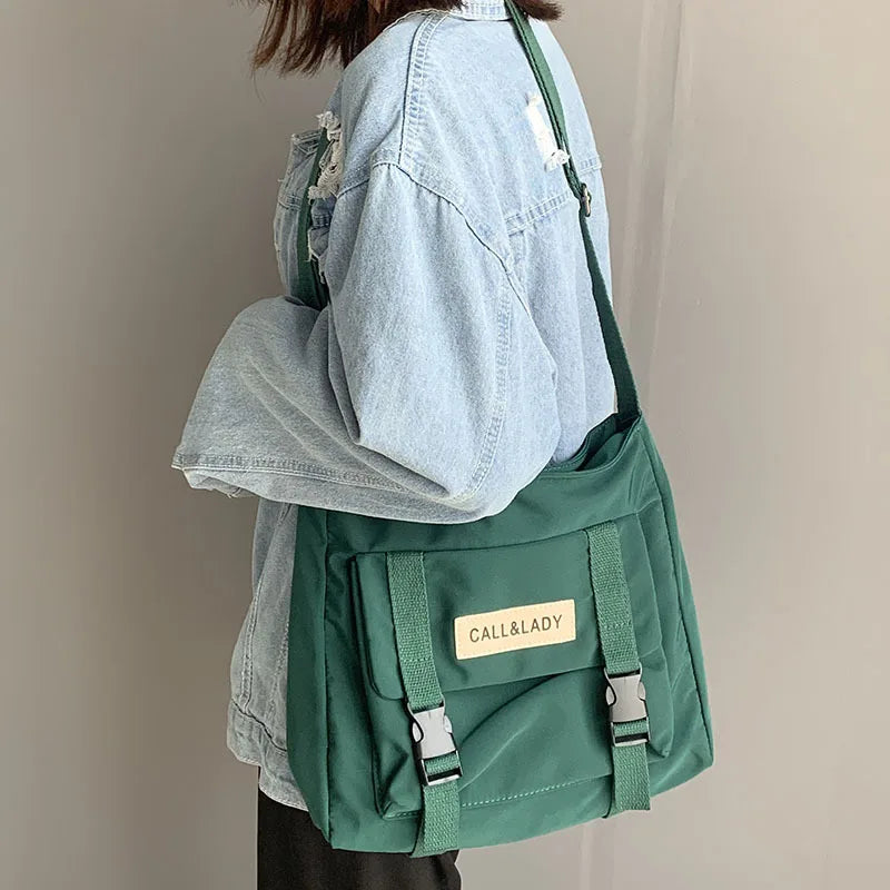 Canvas Women Messenger Bag Large Crossbody Bags Student Book Bag Handbags