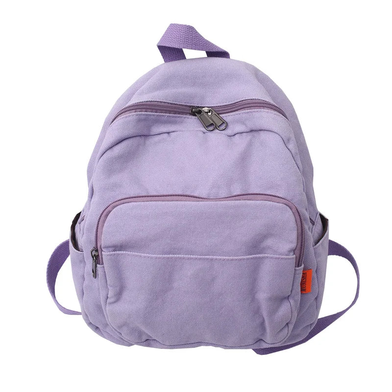 Canvas Women Small Backpack Vintage School Mini Backpack Women Bagpack