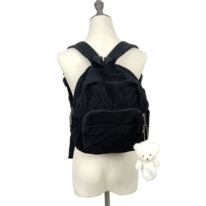 Canvas Women Small Backpack Vintage Fem...