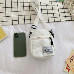 Canvas Crossbody Bag Unisex Small Solid Square Shoulder Pack Handbag