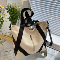 Canvas Women's Tote Bag Large Capacity Crossbody Handbags Solid Female Shopper S