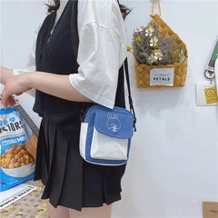 Canvas Cartoon Printed Shoulder Messenger Bag Hit Flap Purse