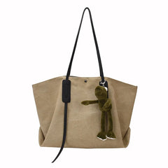 Canvas Handbag Large Capacity College Bag Purse Shoulder Bag