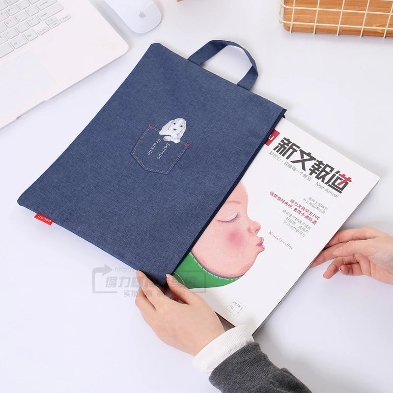 Canvas Document Bag Waterproof Outdoor Portable Storage Bag