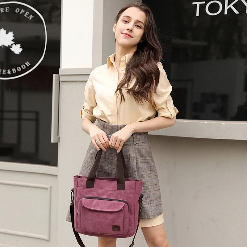 Canvas Women's Tote Bag Large Capacity Shoulder Handbag