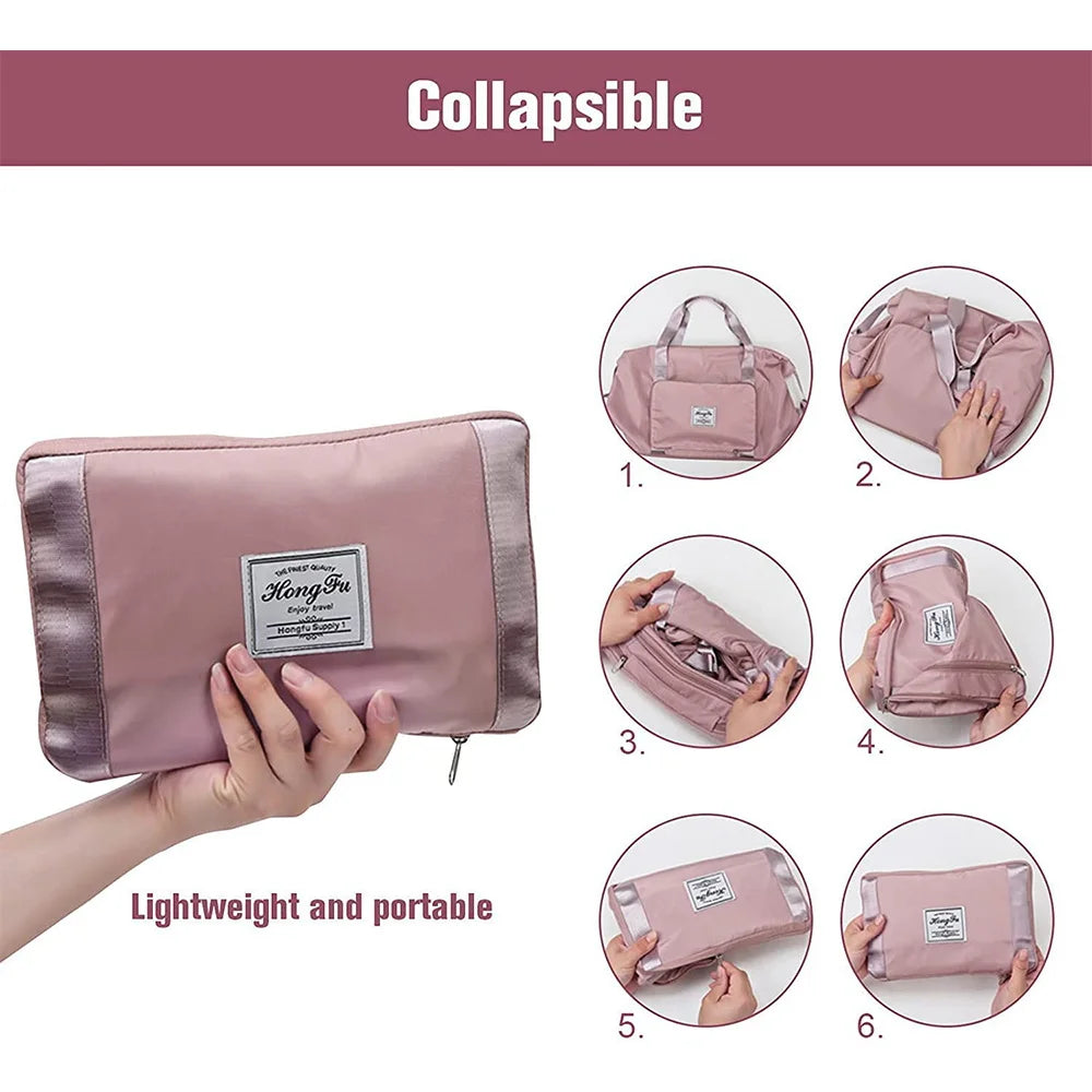 Large Waterproof Capacity Folding Travel Bag Gym Yoga Handbag for Women Men