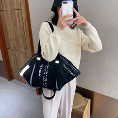 Large Capacity Canvas Tote Bags for Women, Creative Hobos Shoulder Bag