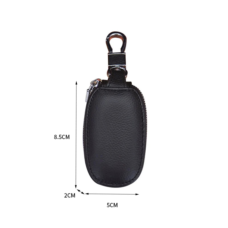 Leather Car Key Bag with See-through Window