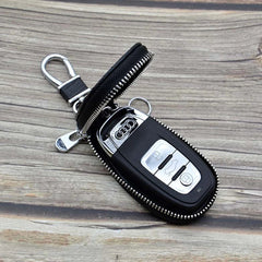 Leather Car Key Bag with See-through Window