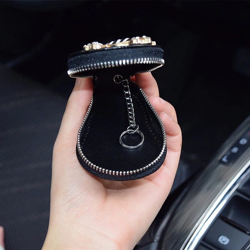 Car Key Holders Buckle Housekeeper Keys Organizer Zipper Key Case Bag