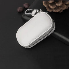 Leather Car Key Pouch Wallet Holder with Chain Organizer