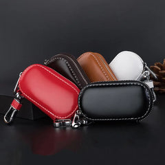 Leather Car Key Pouch Wallet Holder with Chain Organizer