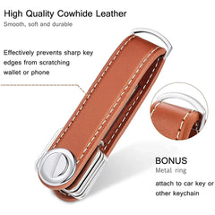 Leather Car Key Pouch Wallet Holder Organizer