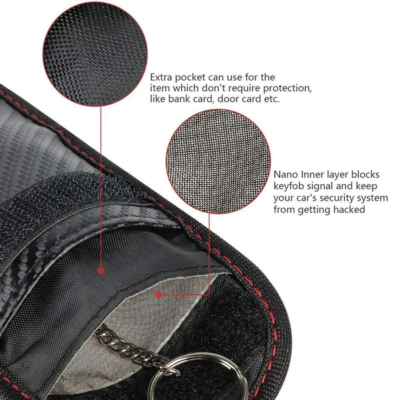 Carbon Fibre Car Key Signal Blocker Case RFID Blocking Pouch