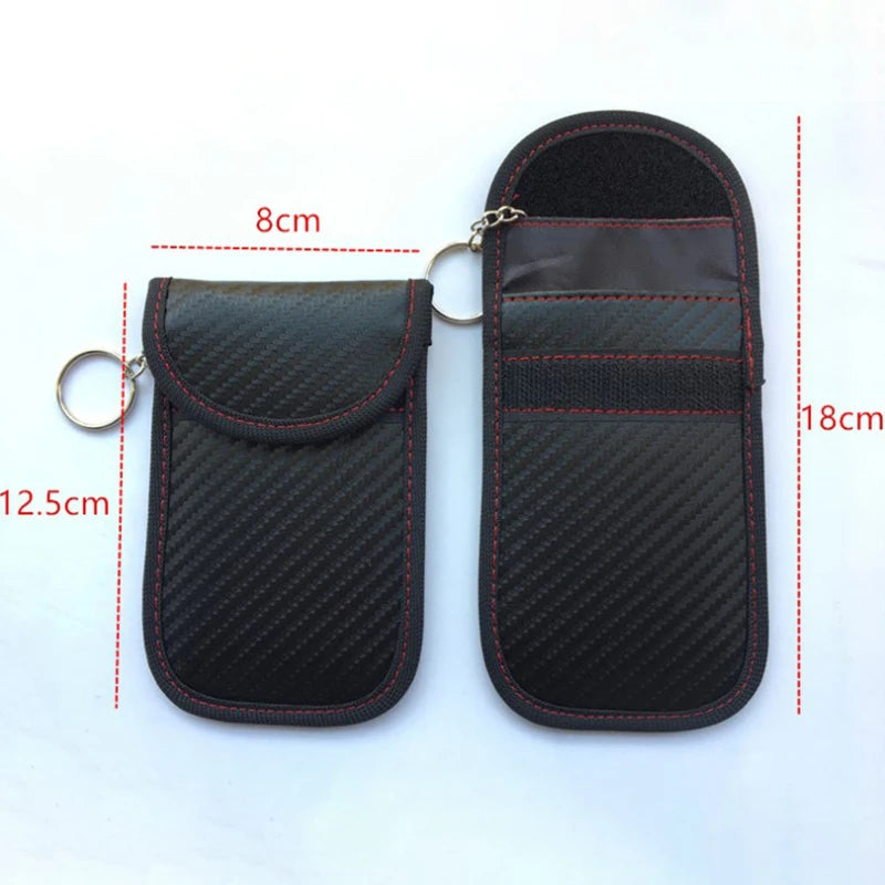 Carbon Fibre Car Key Signal Blocker Case RFID Blocking Pouch