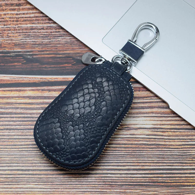 Leather Car Key Wallets Holder Zipper Key Case Bag