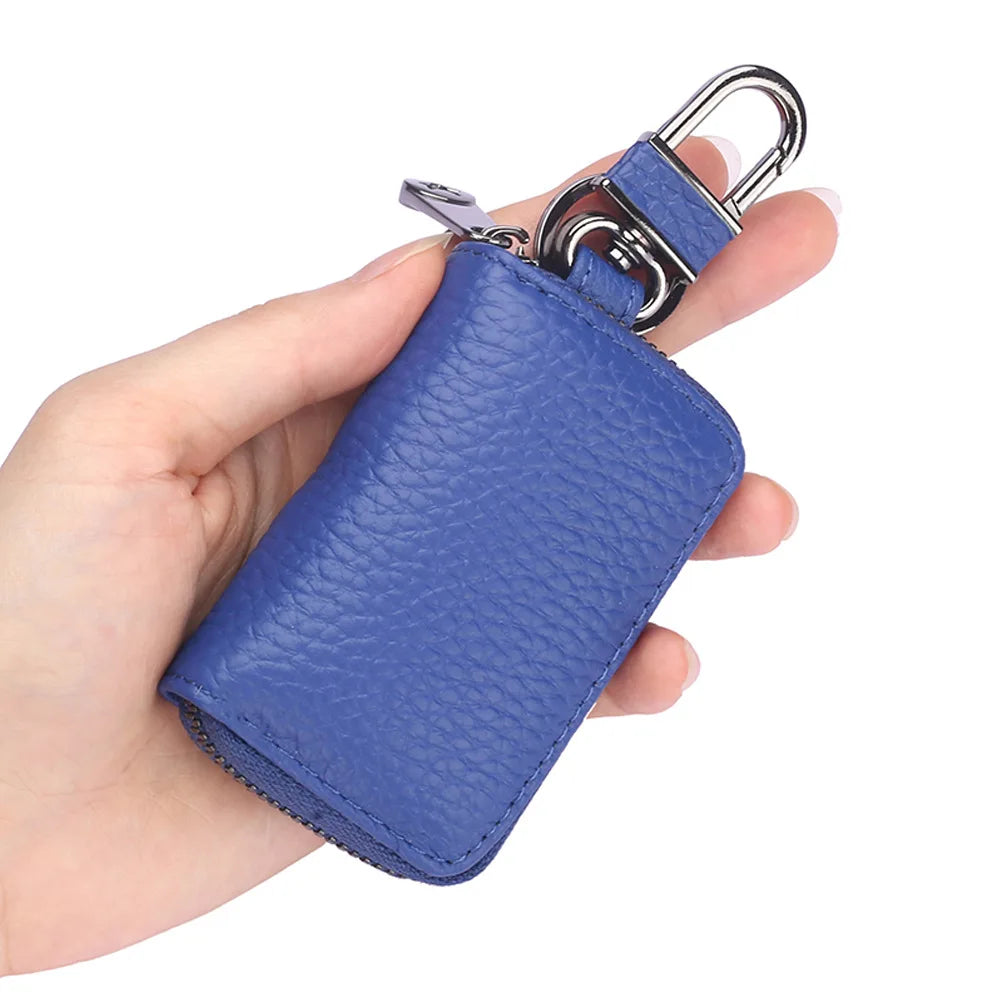 Mini Leather Zipper Key Holder Bag for Car Motors