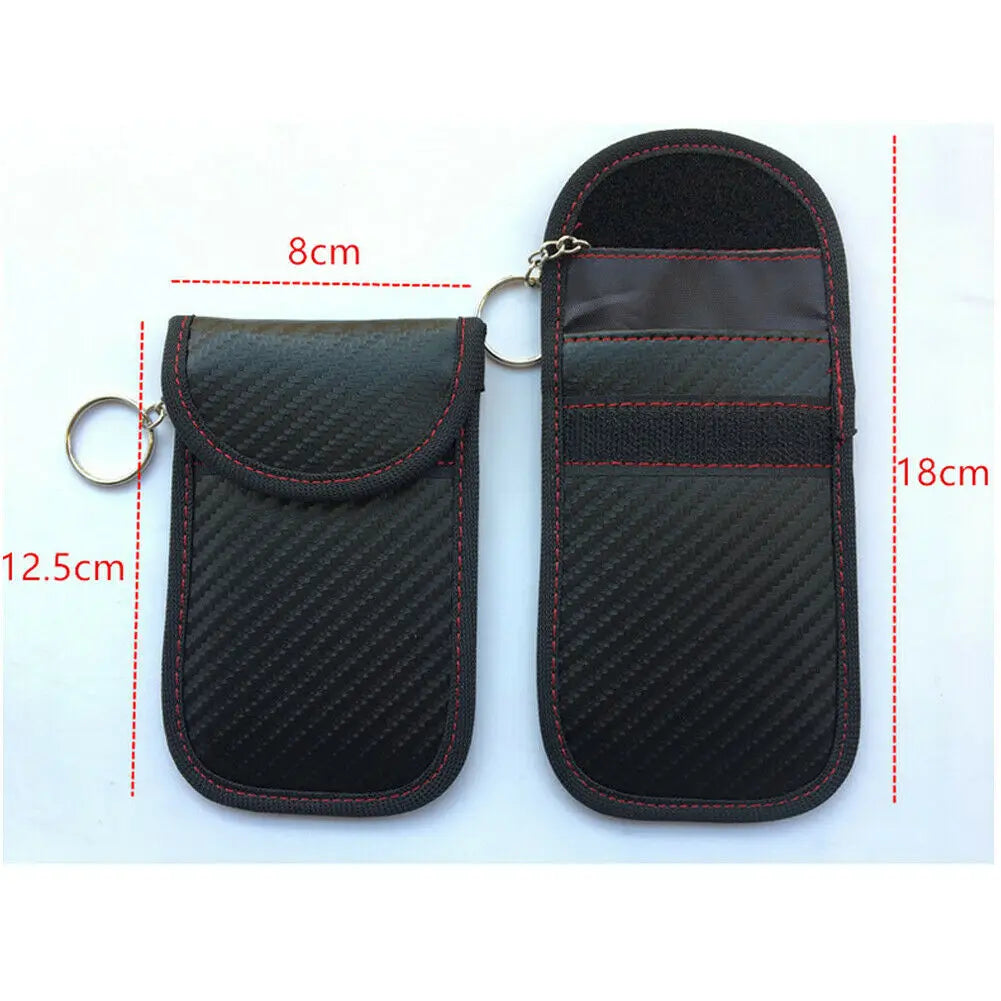 Carbon Grain RFID Blocking Faraday Pouch for Car Key Fob