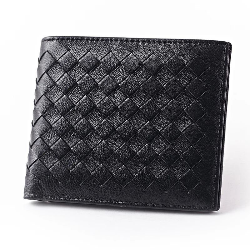 High Sheep Skin Men Wallet Knitting Style On Sales
