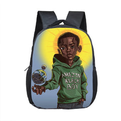 Cartoon Afro Science Boys School Bag