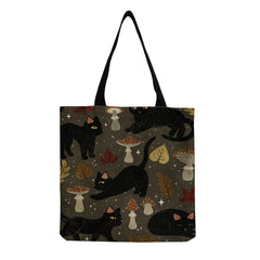 Cat Print Tote Bag for School Teacher Gift