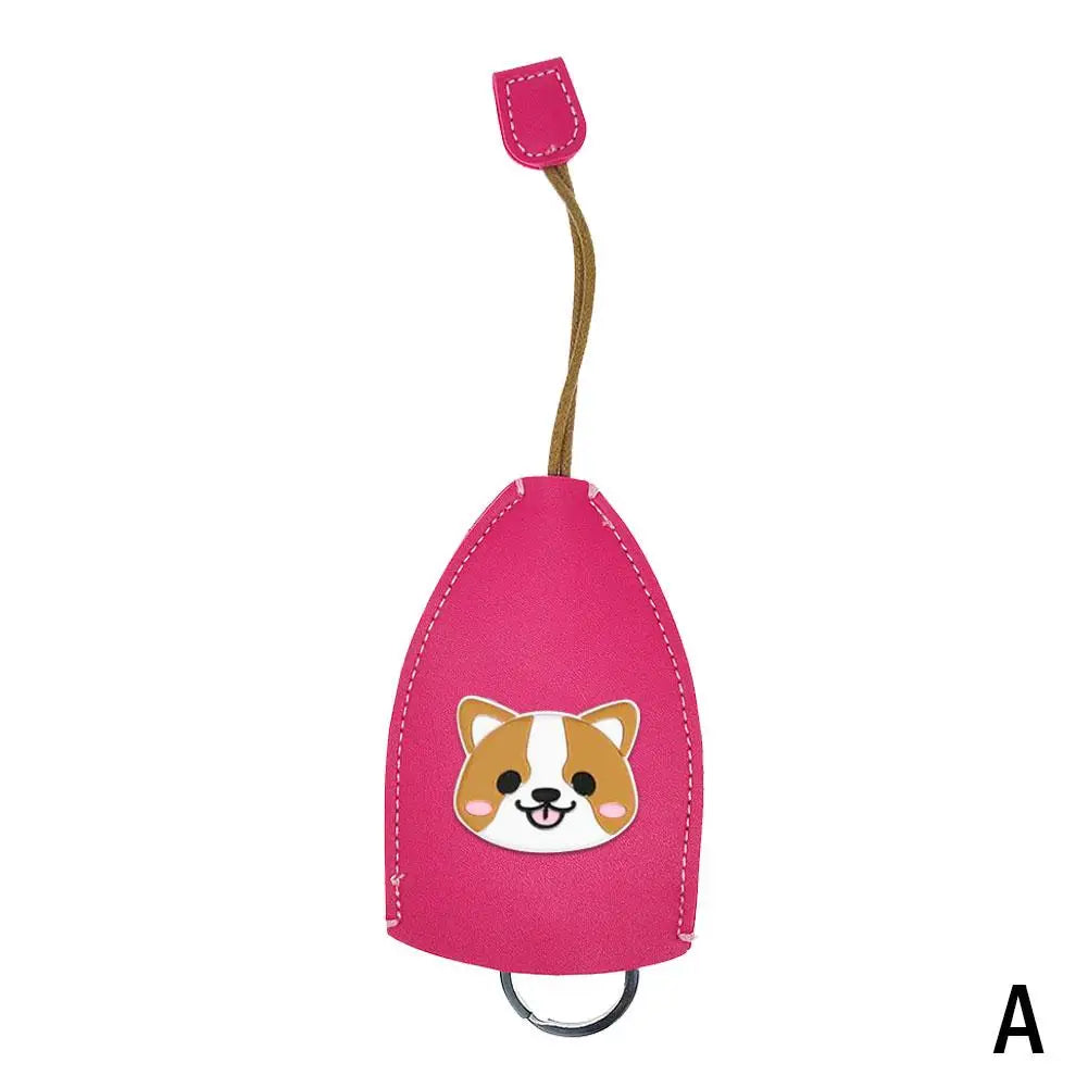 Cute Cartoon Animals Key Bag Holder Leather Keychain Pouch