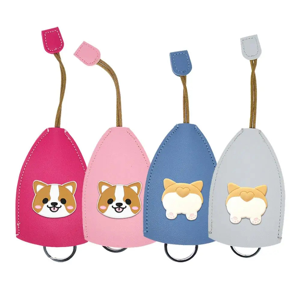 Cute Cartoon Animals Key Bag Holder Leather Keychain Pouch