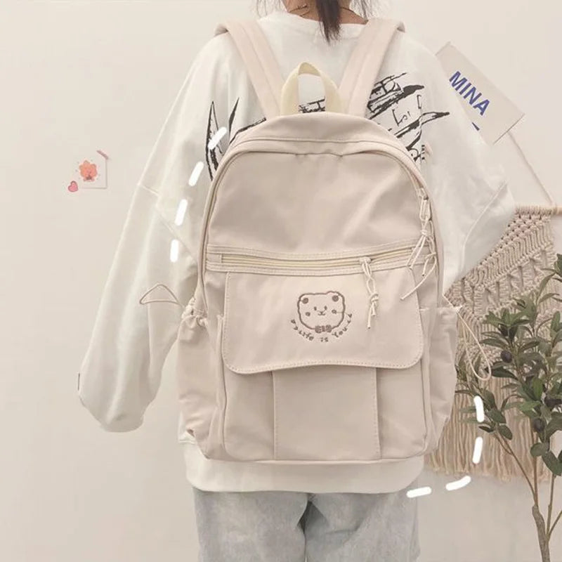 Sweet Girls Cartoon Backpacks Canvas School Bags Travel Packbag