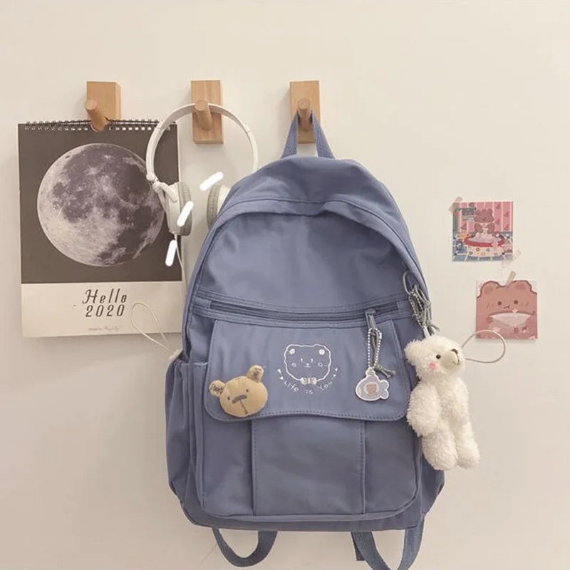 Sweet Girls Cartoon Backpacks Canvas School Bags Travel Packbag