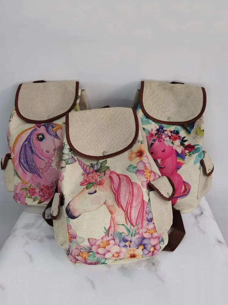 Cartoon Cat Printed School Bag Eco Friendly Book Bag Large Capacity Drawstring B
