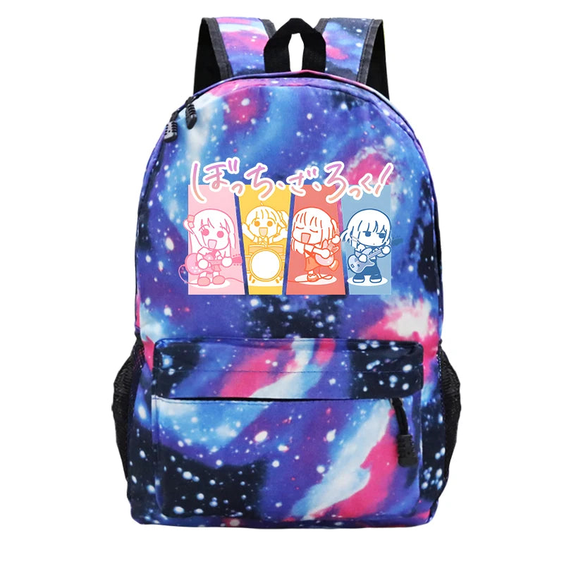 Bocchi The Rock Comic Backpack Teens Bookbags Boys Girls Bags