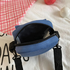 Cartoon Canvas Crossbody Bag Women's Small Zipper Shoulder Bag
