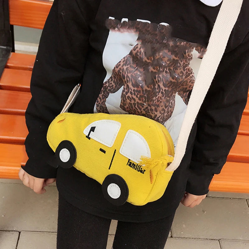 Kids Cartoon Car Mini Messenger Bag Zipper Purse Girls Boys Accessory