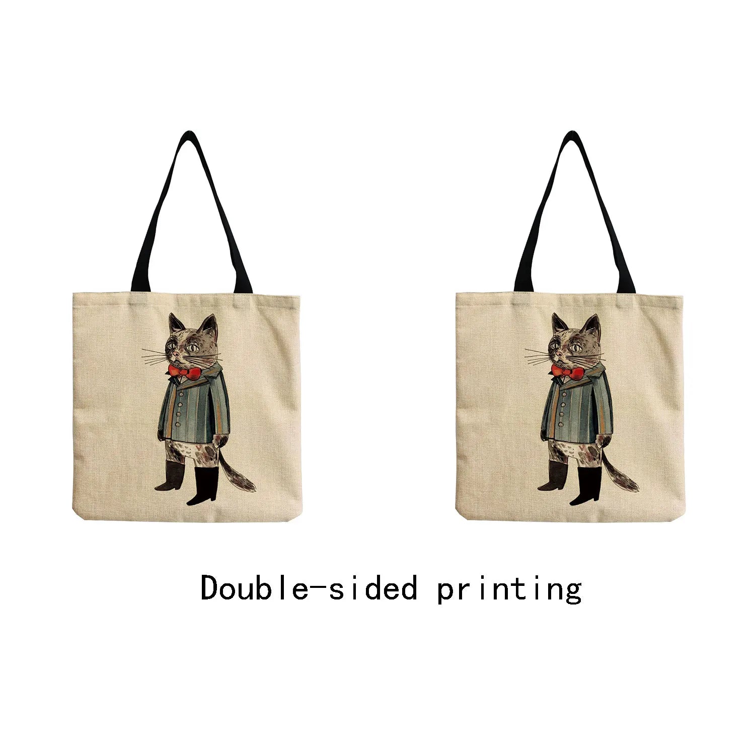 Cartoon Cat Man Travel Tote Bag Eco Friendly Portable