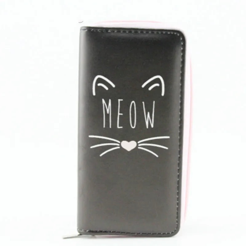 Cat Wallet for Girls Japan Style Prints Zipper Standard Wallets